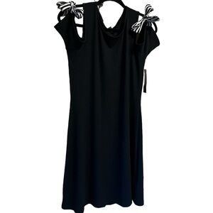 Relativity dress ribbon tie cold shoulder ribbed stretch small NEW NWT